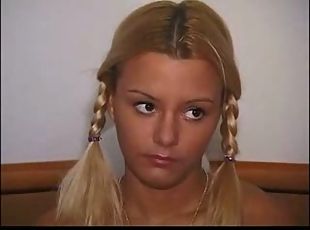 Blonde teen pleased with her asshole fingering and hard fucking in a hotel room.